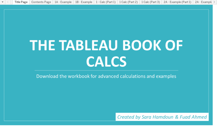 The Tableau Book of Calcs